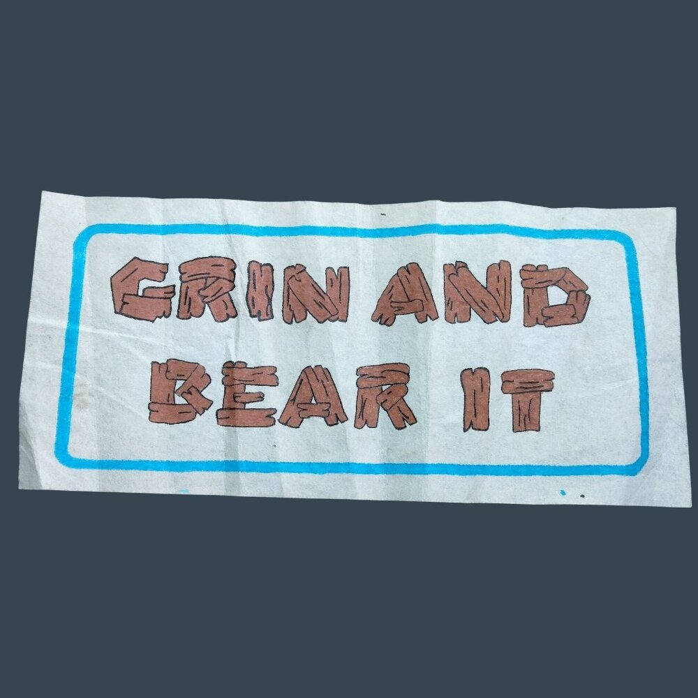 Grin And Bear It Rustic Wall Hanging 20 x 9 Vintage Rustic Cottage Lodge Camper